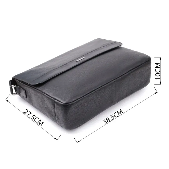 Чоловіча сумка-портфель для ноутбука із зернистої натуральної шкіри Tony Perotti 20864_1 (6036-38 nero) Чорний