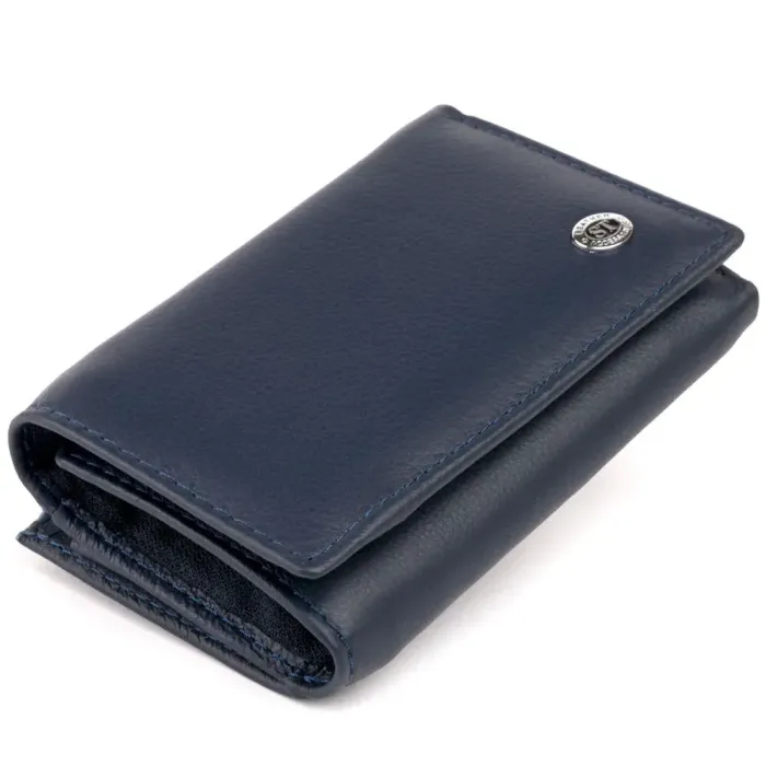 Горизонтальное портмоне из кожи унисекс на магните ST Leather 19336 Темно-синее