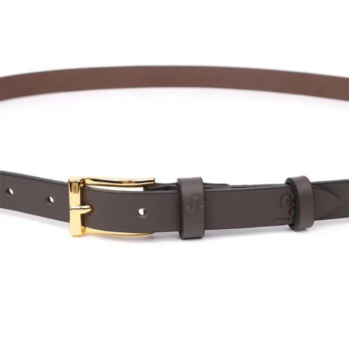 Елегантний вузький шкіряний ремінь для жінок GRANDE PELLE 22952 Червоний