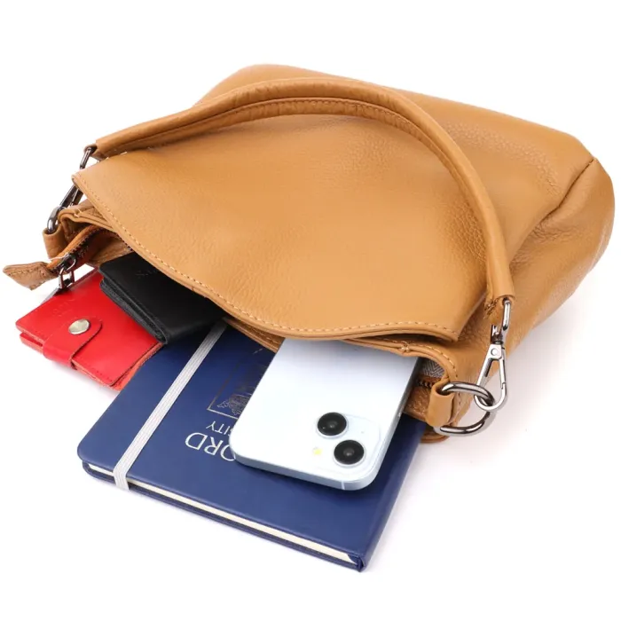 Елегантна сумка жіноча з натуральної шкіри Vintage 23008 Рудий