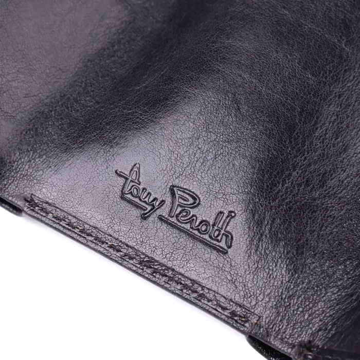 Компактний жіночий гаманець із глянсової натуральної шкіри Tony Perotti 20886_1 (1263 nero) Чорний