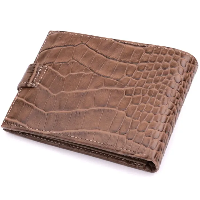 Місткий чоловічий гаманець з натуральної шкіри KARYA 22854 Коричневий