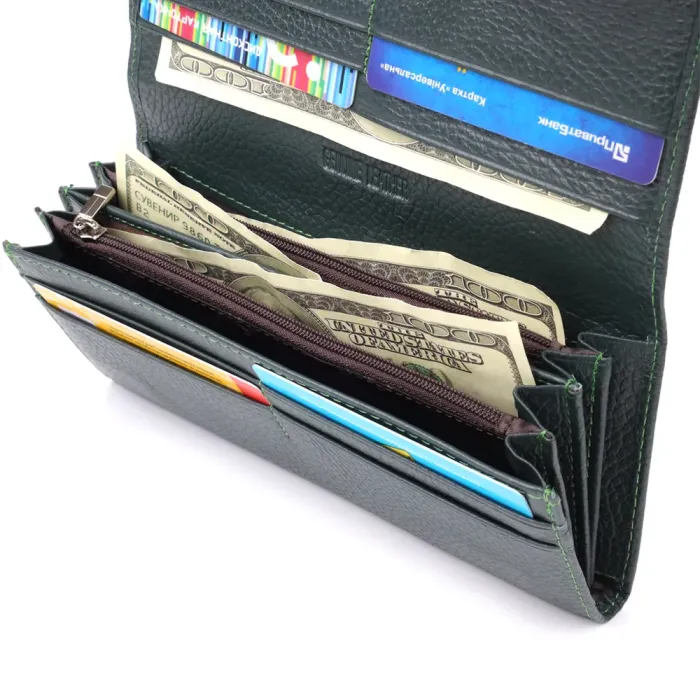 Модний гаманець для жінок із натуральної шкіри ST Leather 23099 Зелений