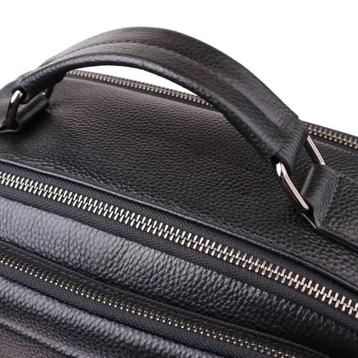 Багатофункціональний рюкзак для чоловіків з натуральної шкіри Vintage 23044 Чорний