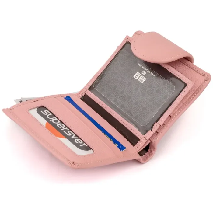 Маленький гаманець з монетницею позаду жіночий ST Leather 19267 Рожевий