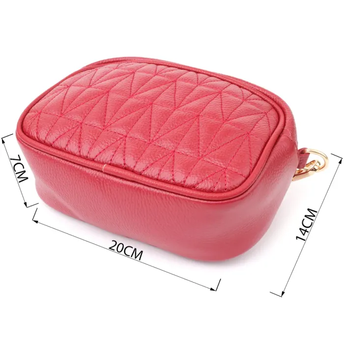 Яскрава жіноча сумка на кожен день із натуральної шкіри Vintage 22903 Червоний