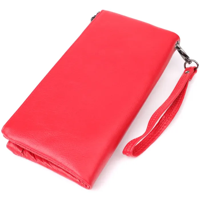 Шкіряний жіночий гаманець на три відділення ST Leather 23109 Червоний
