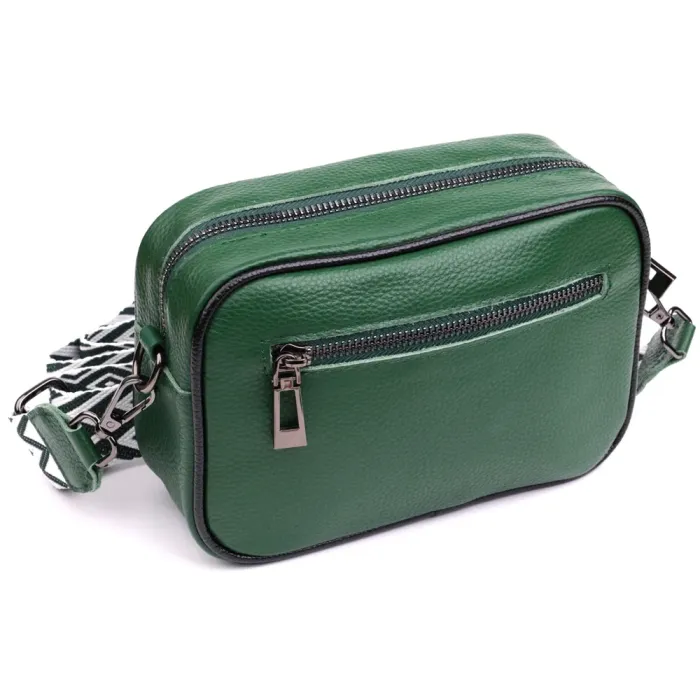 Стьобана жіноча сумка з натуральної шкіри 22857 Vintage Зелений