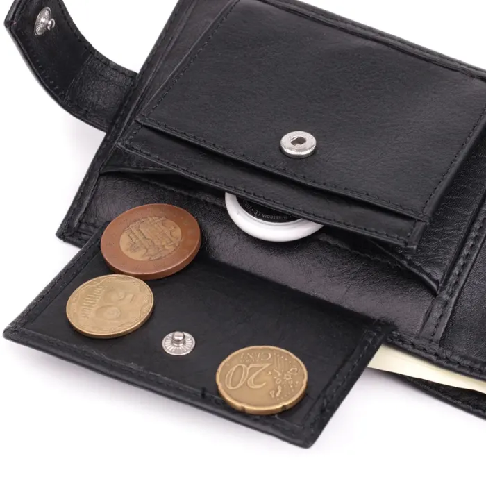 Місткий чоловічий гаманець з натуральної шкіри BOND 22861 Чорний