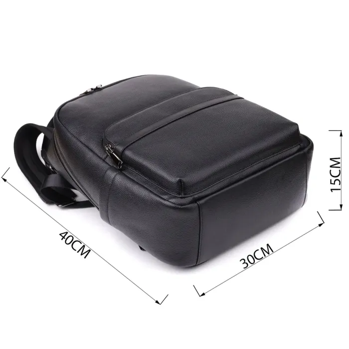 Місткий рюкзак для чоловіків з натуральної шкіри Vintage 23045 Чорний