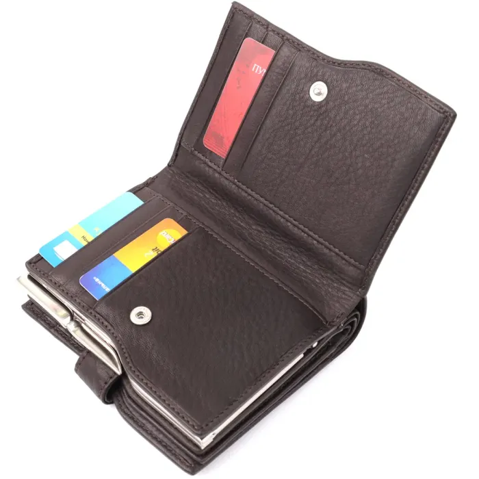 Місткий жіночий вертикальний гаманець з натуральної шкіри Tony Perotti 20841_1 (2656 moro) Коричневий