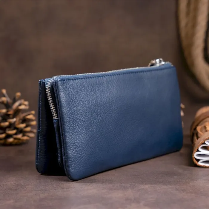 Місткий клатч на два відділення жіночий ST Leather 19248 Синій