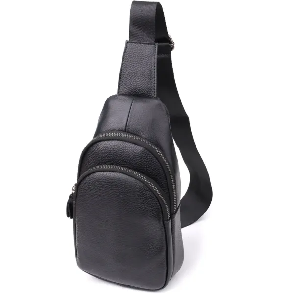 Чоловіча сумка через плече з натуральної шкіри Vintage 23032 Чорний