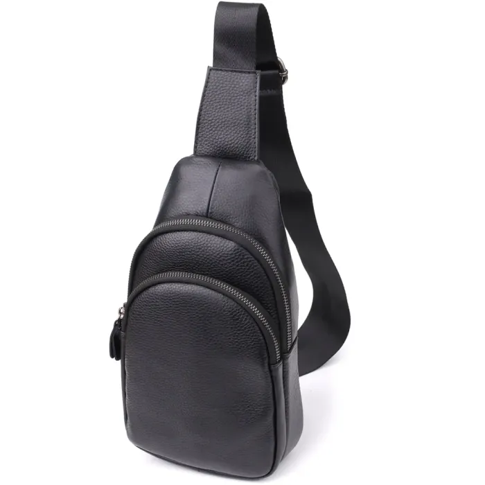 Чоловіча сумка через плече з натуральної шкіри Vintage 23032 Чорний