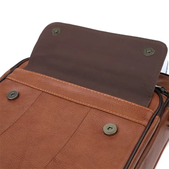 Зручна чоловіча сумка з ручкою для перенесення в руці з натуральної шкіри Vintage 23025 Світло-коричневий