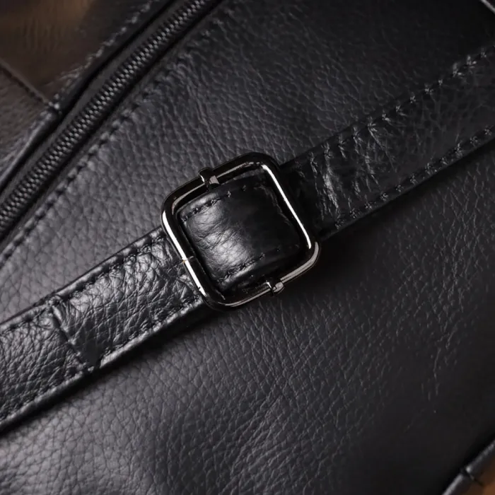 Невелика жіноча сумка з двома ремінцями з натуральної шкіри Vintage 23014 Чорний