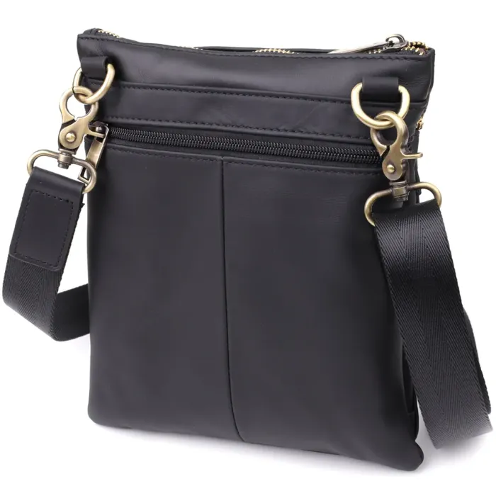 Повсякденна чоловіча сумка з натуральної шкіри Vintage 23037 Чорний