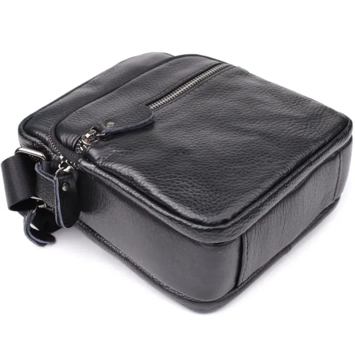 Чоловічі сумки на плече з натуральної шкіри Vintage 23020 Чорний