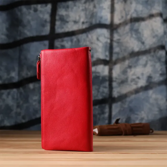 Шкіряний жіночий гаманець на три відділення ST Leather 23109 Червоний