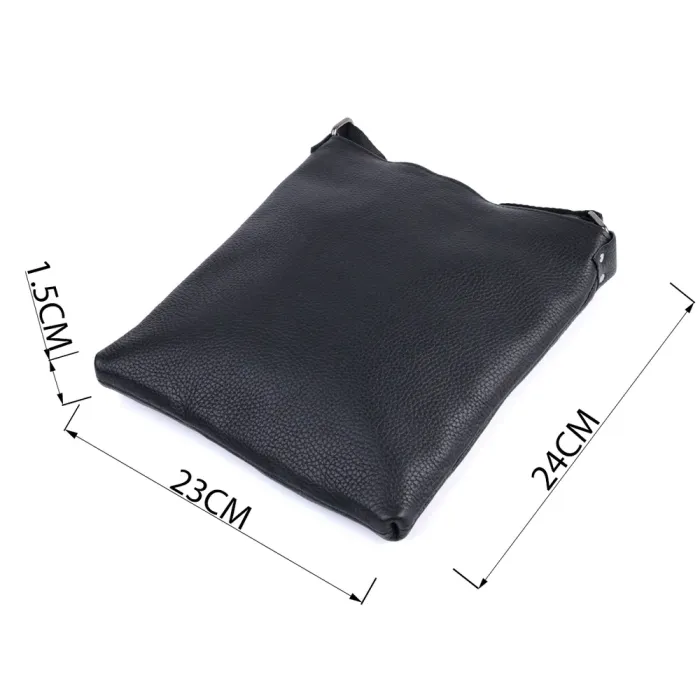 Тонка сумка для чоловіків через плече з натуральної шкіри Shvigel 22850 Чорна