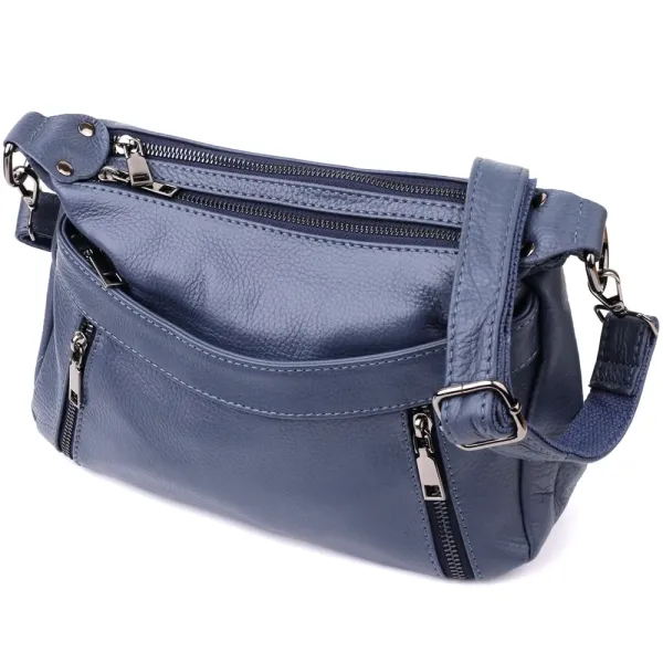 Зручна жіноча сумка з натуральної шкіри Vintage 23019 Синій
