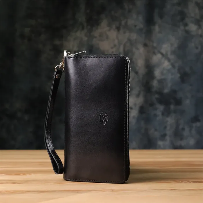 Чоловічий клатч на одне відділення з гладкої натуральної шкіри Tony Perotti 20860_1 (9770 nero) Чорний