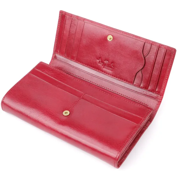 Місткий жіночий гаманець із глянсової натуральної шкіри Tony Perotti 20893_1 (1911 rosso) Червоний