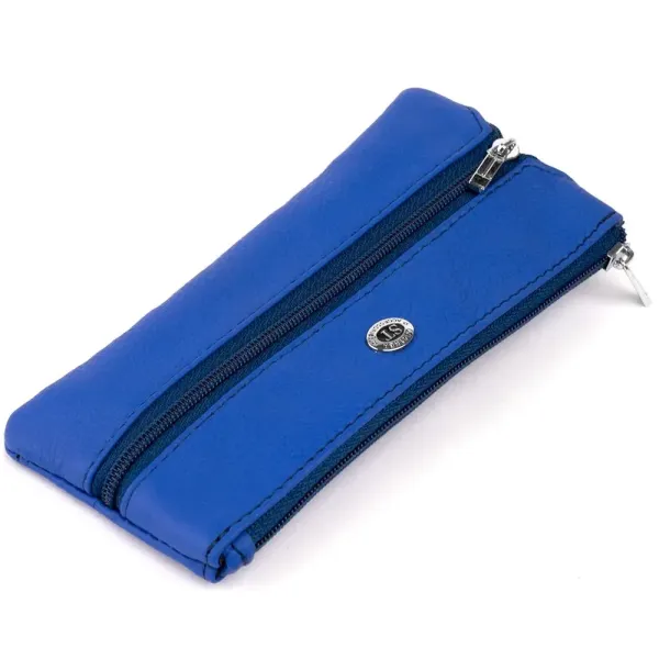 Ключниця-гаманець з кишенькою унісекс ST Leather 19351 Синя