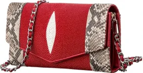 Сумка-клатч STINGRAY LEATHER 18216 із натуральної шкіри морського ската Червона
