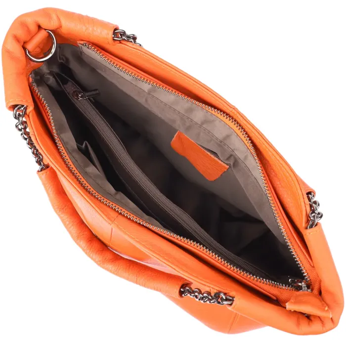 Яскрава сумка для жінок з натуральної шкіри Vintage 22990 Помаранчевий