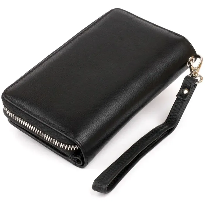 Гаманець зі шкіри на клямці ST Leather 19339 Чорний