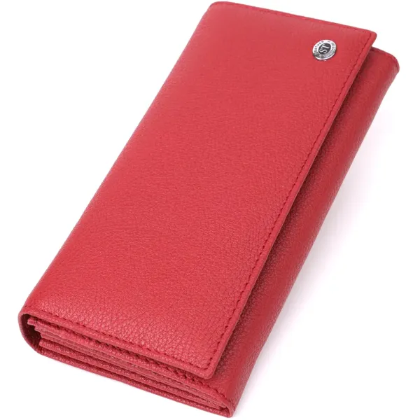 Жіночий місткий гаманець з натуральної шкіри ST Leather 23096 Червоний
