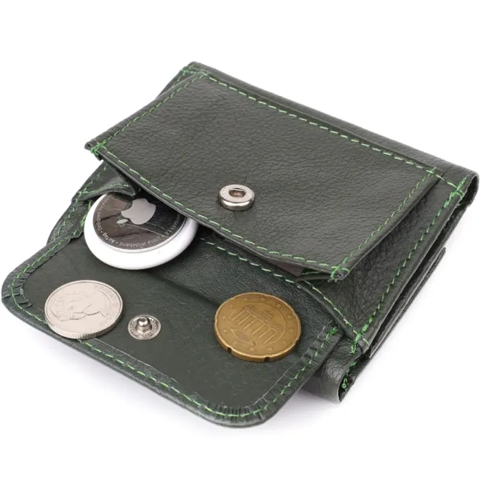 Жіночий мініатюрний гаманець із натуральної шкіри ST Leather 23083 Зелений