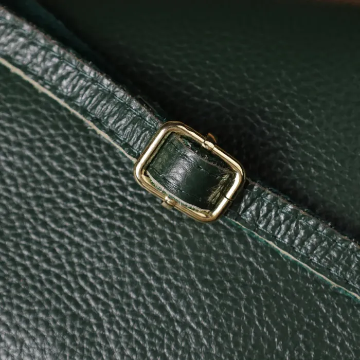 Практична шкіряна сумка на три відділення для жінок Vintage 22893 Зелений