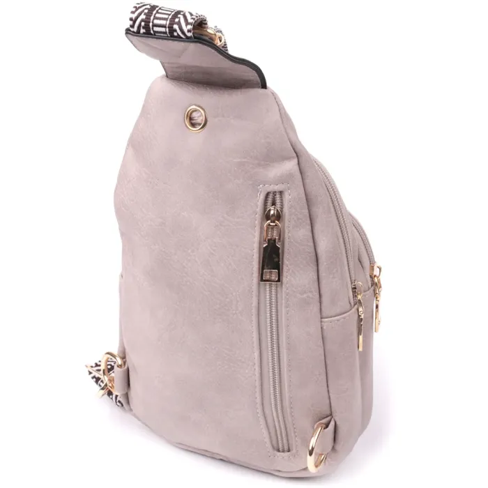 Стильна жіноча сумка через плече з екошкіри Vintage 15119 Бежевий