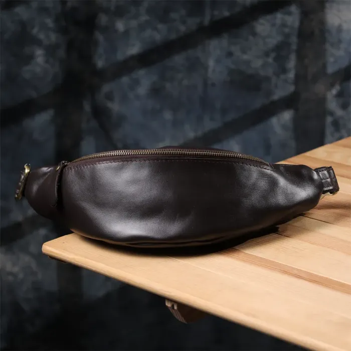 Сумка бананка відмінної якості з гладкої натуральної шкіри Shvigel 23144