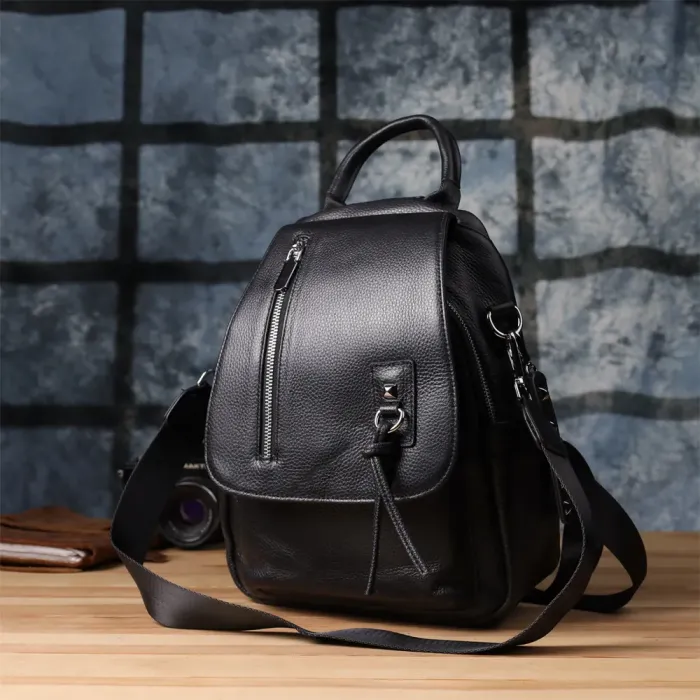 Класичний жіночий рюкзак з натуральної шкіри Vintage 23061 Чорний