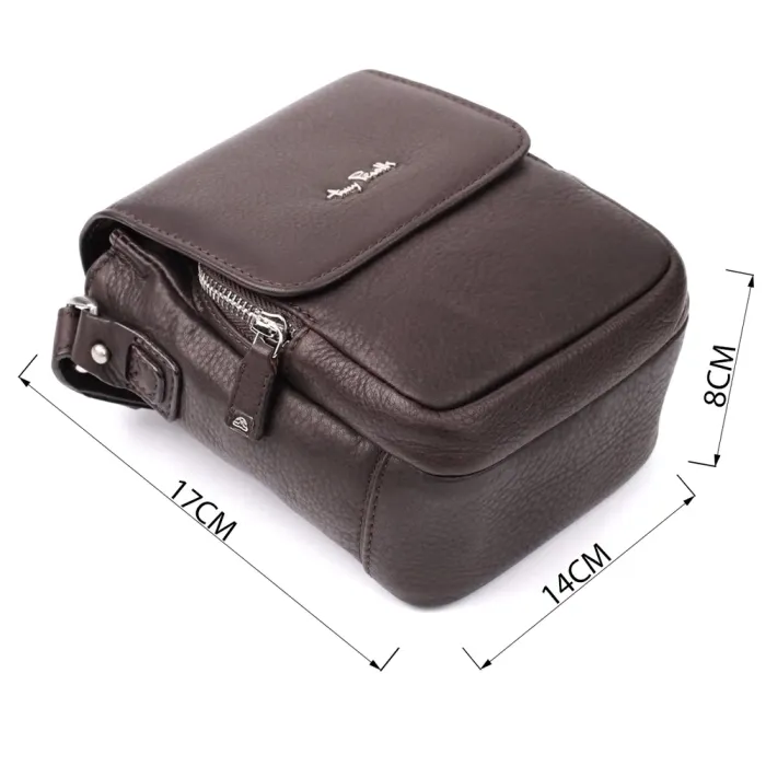 Компактна чоловіча сумка з м'якої натуральної шкіри Tony Perotti 20844_1 (9027-12.5 moro) Коричневий