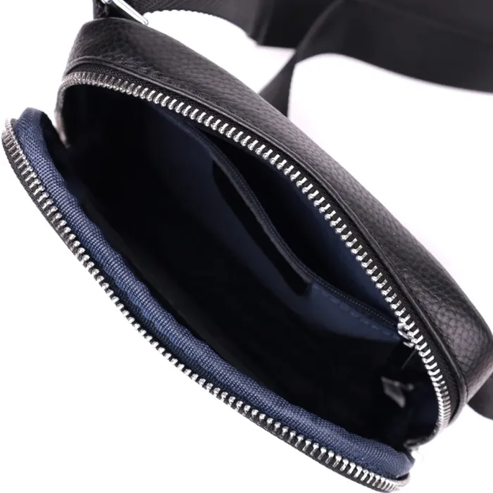 Цікава плечова сумка для чоловіків з натуральної шкіри Vintage 15100 Чорний