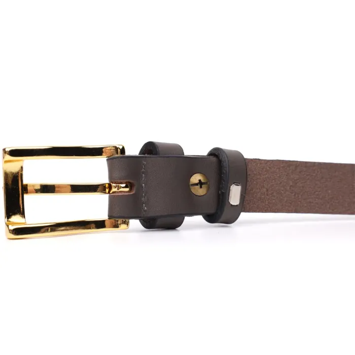 Елегантний вузький шкіряний ремінь для жінок GRANDE PELLE 22952 Червоний