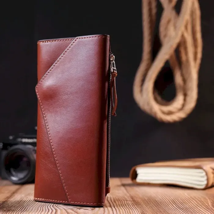 Практичний чоловічий портмоне Grande Pelle 11424 Коричневий