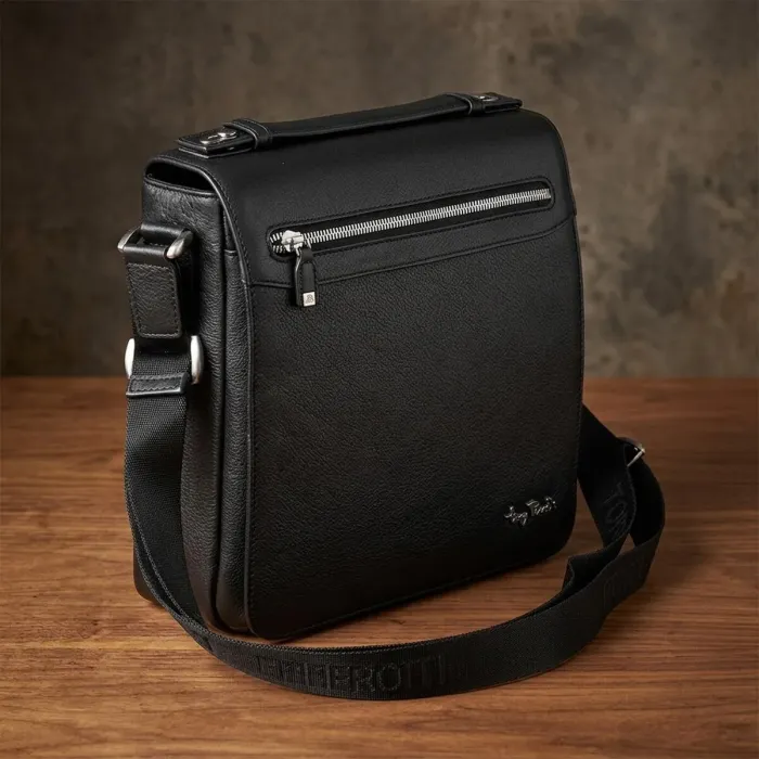 Чоловіча шкіряна сумка Tony Perotti Contatto 9207 nero (90639) Чорна