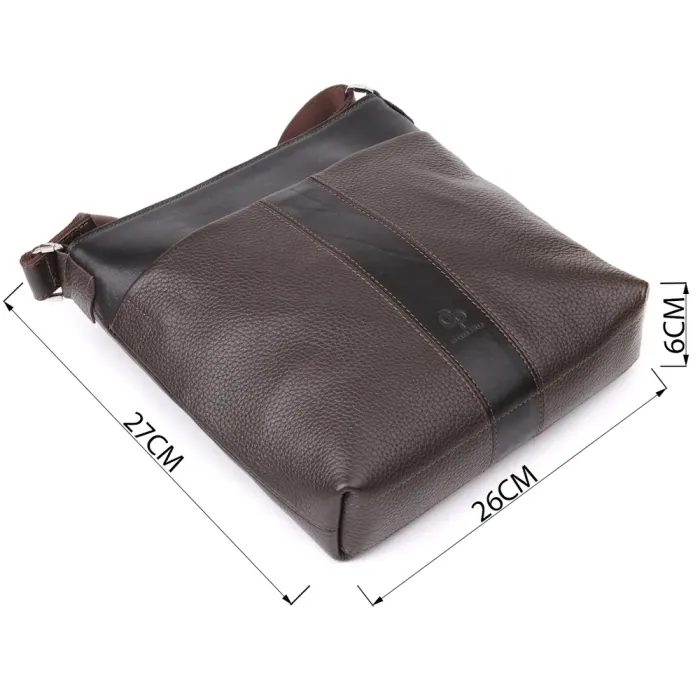 Стильна сумка через плече для чоловіків із натуральної шкіри GRANDE PELLE 22884 Коричневий