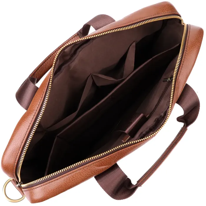 Чоловічий діловий портфель з натуральної шкіри Vintage 23038 Коричневий