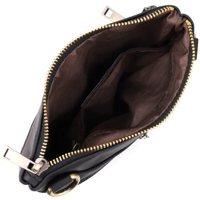 Повсякденна чоловіча сумка з натуральної шкіри Vintage 23037 Чорний