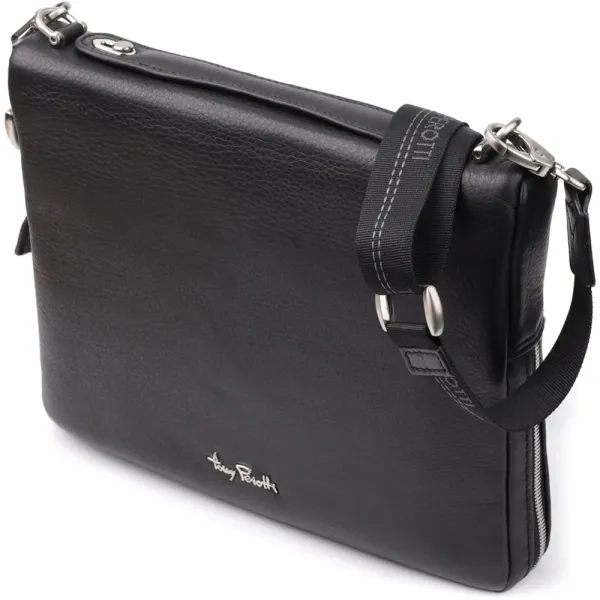 Цікава чоловіча сумка для планшета з м'якої натуральної шкіри Tony Perotti 20846_1 (9594-28 nero) Чорний