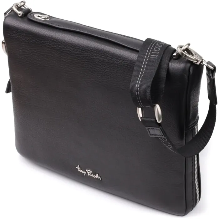 Цікава чоловіча сумка для планшета з м'якої натуральної шкіри Tony Perotti 20846_1 (9594-28 nero) Чорний