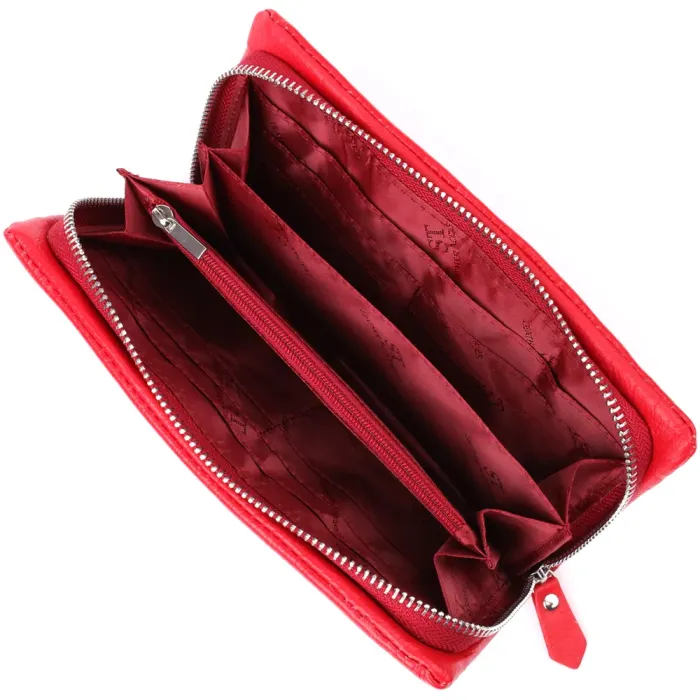 Практичний жіночий гаманець-клатч із відділенням під телефон із натуральної шкіри ST Leather 23100 Червоний