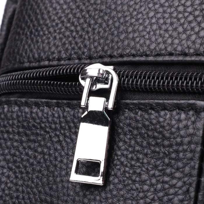 Зручна вертикальна сумка для чоловіків із натуральної шкіри Vintage 15115 Чорний