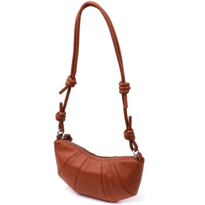 Напівкругла сумка жіноча з натуральної шкіри Vintage 22934 Коричневий